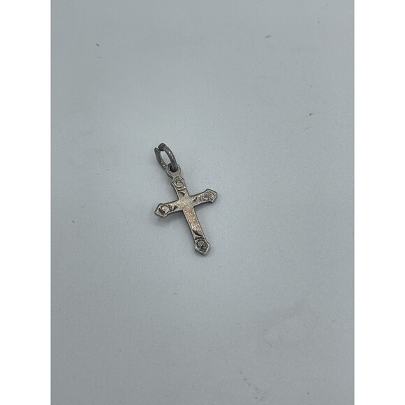 Vintage Sterling Silver 925 Crucifix Cross Bracelet Charm Pendant Victorian - Picture 1 of 4